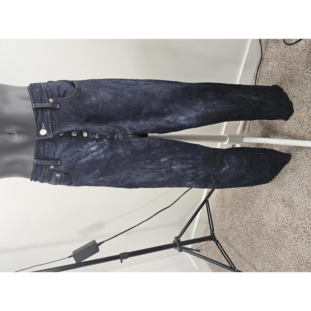 Levi's Ribcage Straight Vintage  Style Tie-Dye Button Fly Jeans